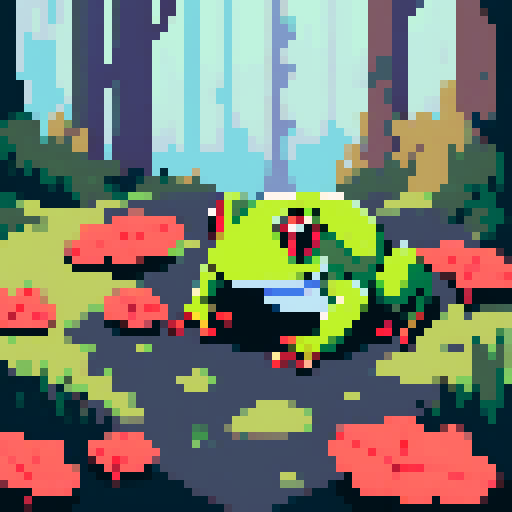 small frog on forest floor