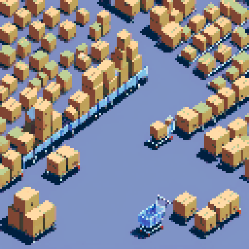 There is a conveyor belt on the left side, with boxes of different sizes travelling on it. On the right, there is a trolley filled with boxes. This is inside an Amazon warehouse in Germany  