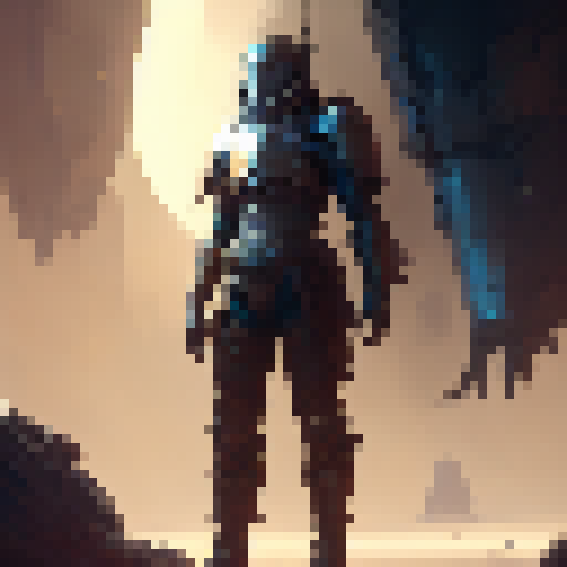 Knight in full body armor, walking animations