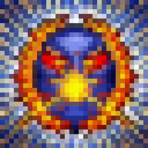 Fiery volcanic blast skill art, flaming, red vivid colors