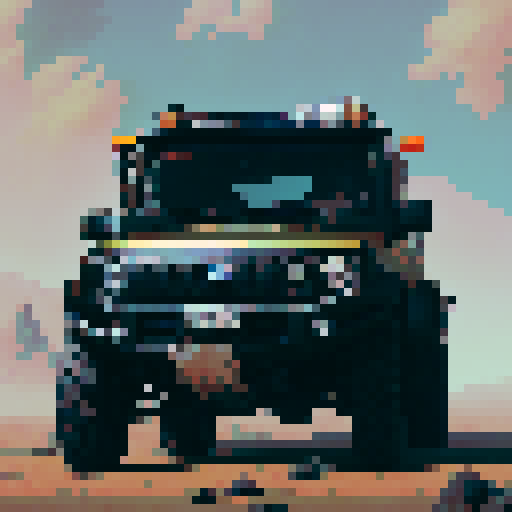 A black Suzuki Jimny in desert