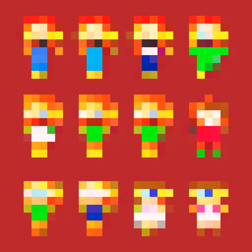 Nintendo style jpg sprites flat no background 