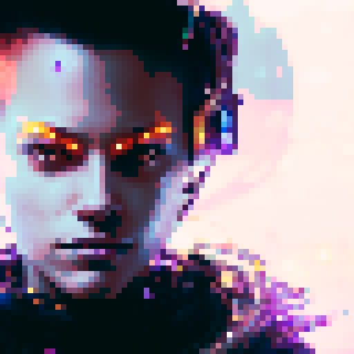 shimmering neon, cyberpunk, futuristic, darkly surreal. 

        "A towering skyscraper stands in the distance, its shimmering neon lights casting an eerie glow on the darkly surreal cityscape below, where a lone figure clad in cyberpunk attire navigates the futuristic streets."