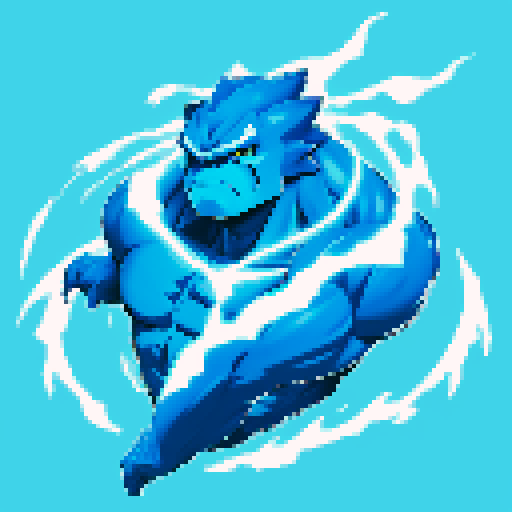 Basilisk machamp blue and white