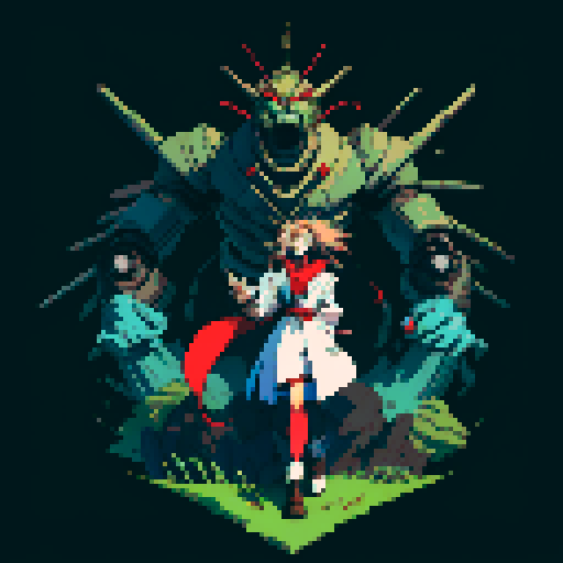 full-body image mad scientist facing left with giant robot