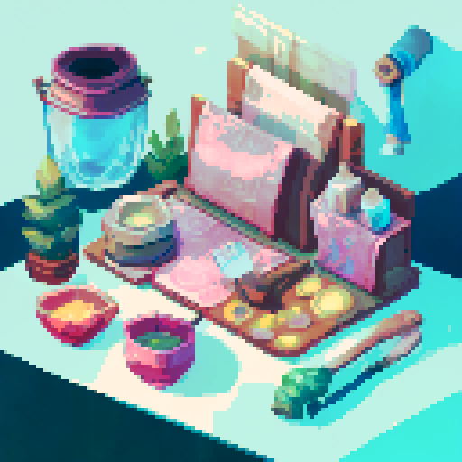 sidescroller background, tattoo shop countertop, workstation, checkered floor, light blue walls, pink walls, pictures, tattoo flash, sRGB, pixel art, background, landscape