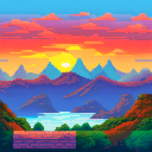 A sunrise on a beach with mountains