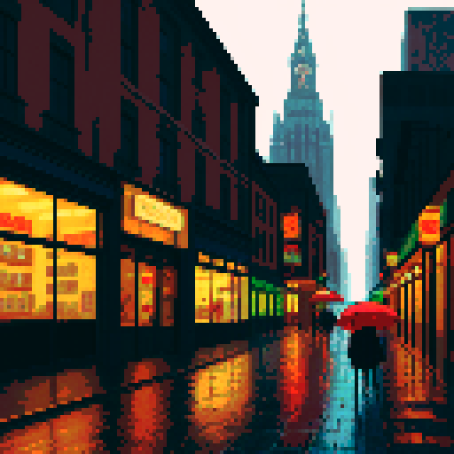 Late night smoke downtown gritty and rainy