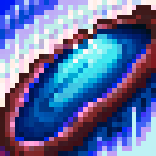 aqua barrier, vibrant colors, pixelated details, intense shading, glowing effect, water droplets, reflective surface, skill icon, dynamic composition, close-up view, portrait style, 32x32 pixel art, sRGB color space