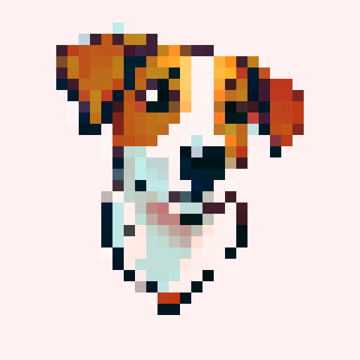 dog head portrait, front view, 