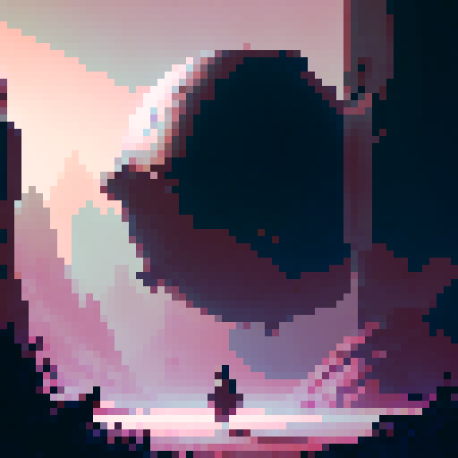 a pixelated snake makes its way through a desolate, grayscale landscape towards a lone, vividly colored apple, a striking contrast that captures the eye, 