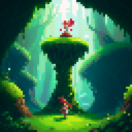 grass in green colour make it detailed and beautiful, it goes with a red platform, but only make the grass sprite not the platform. it should be some plant that looks somewhat ethereal and alien, it should be something that grows in a cave. so beautiful and ethereal - like in avatar movie for example - but green #00FF80