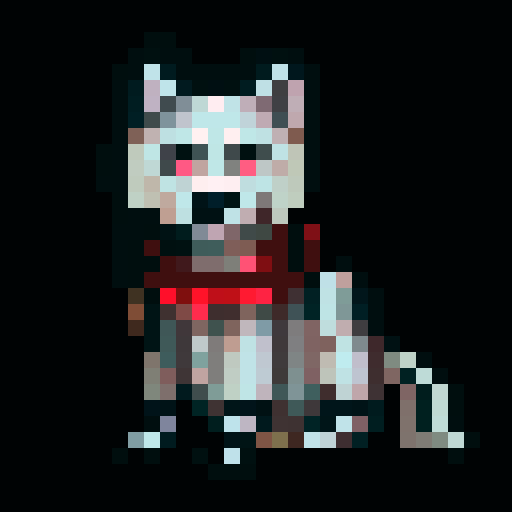 pixel white husky dogs that are pixel with cool varying traits like clothing