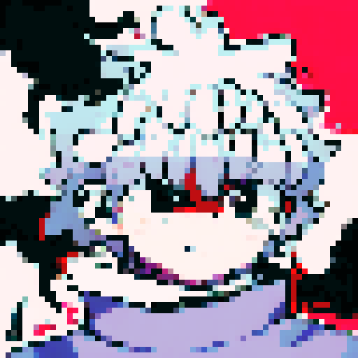 Kilua, Hunter X Hunter, intense expression, character portrait, close up, anime style, pixel art