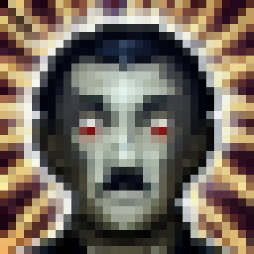 Hitler, standing tall in a black coat and red armband, gazes out at a sea of swastikas as lightning strikes behind him, illuminating his menacing expression and the bleak, desolate landscape.