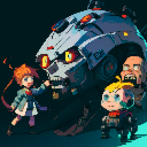 mad scientist with robot