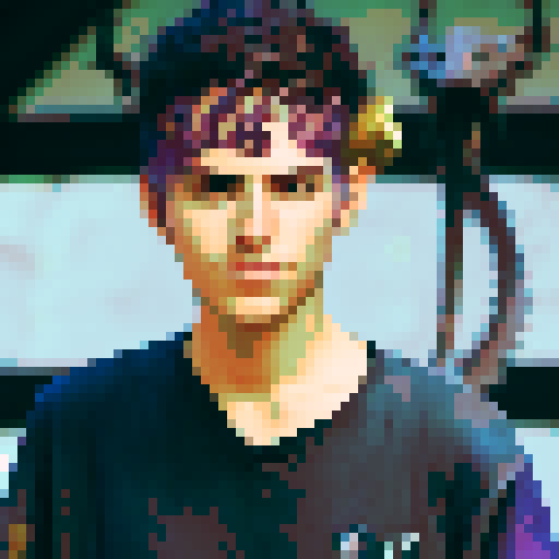 Big-eyed boy with messy hair, holding wand and wearing Hogwarts robe, standing in front of a mystical castle with a dragon flying overhead, all in the style of a fantasy RPG