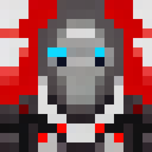 A  person with skull mask wearing red suit. 