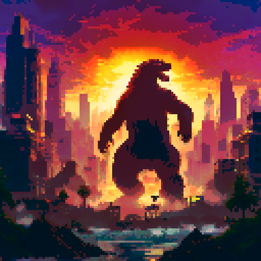 Godzilla in a city 