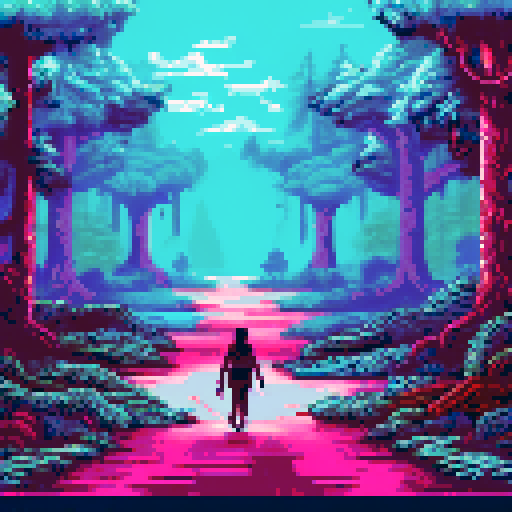 person walking out of evil forest with dead trees