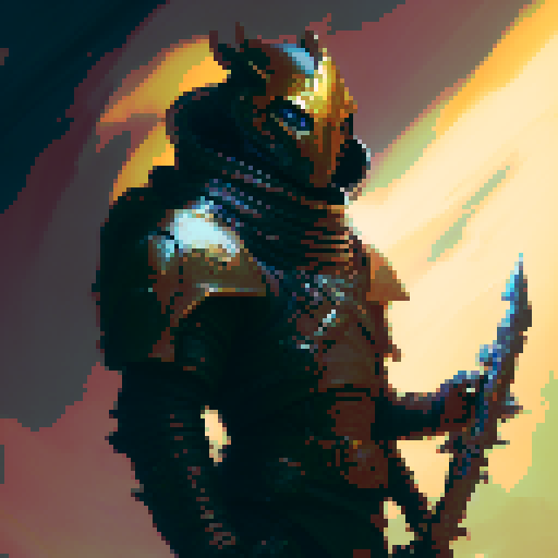 crusader, knight, paladin, two-handed sword, greatsword, heavy armor, confident stance, muscular build, armored helmet, deep red and gold armor, detailed sword, both hands on sword