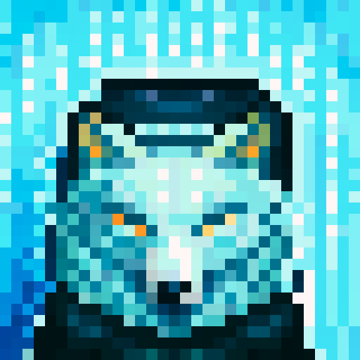 wolf avatar, portrait, glowing eyes