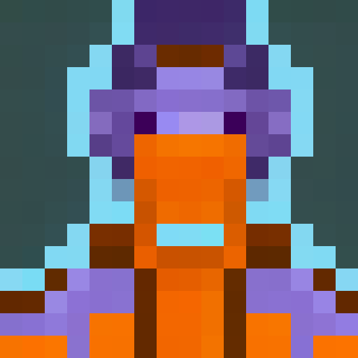 Glowing, ethereal, alien avatar with piercing eyes, surrounded by pulsing energy, rendered in vibrant pixel art for use as a game icon in a close-up, 16x16 portrait.