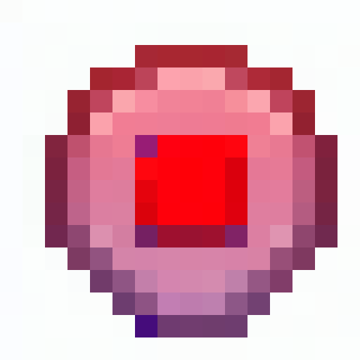 Opal, iridescent mix of blues, greens, pinks, and purples, rounded shape with shifting colors, minimal faceting, dynamic rainbow-like colors, game icon, 16x16, pixel art, close up, portrait