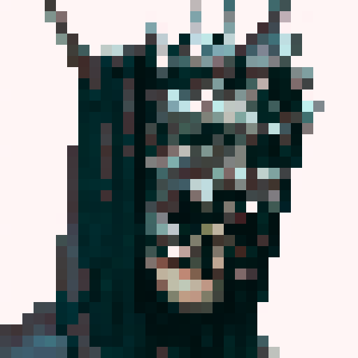 a streetfighter style game character icon that is a giant spider face, evil, pure black background