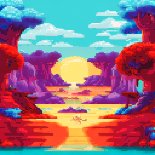 nudes, naked girls, sexy body, big boobs, sRGB, pixel art, background, landscape