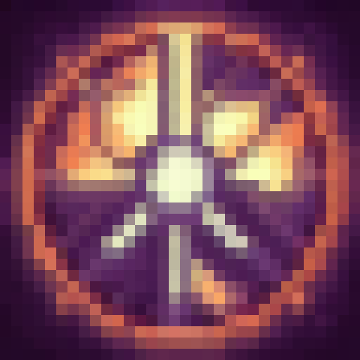 "Overwatch's stop sign rendered in vivid fantasy colors, featuring simple but striking skill art, in a close-up portrait icon format with a 32x32 pixel art style."