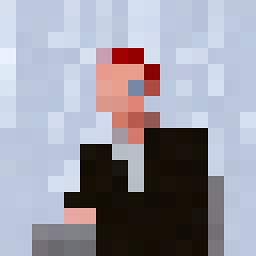Rick Astley from the reference image in 8 bit and pop colors