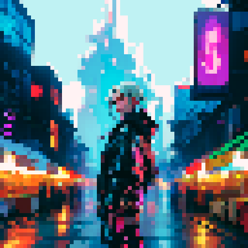 Cyberpunk Night Market. Clear visuals 