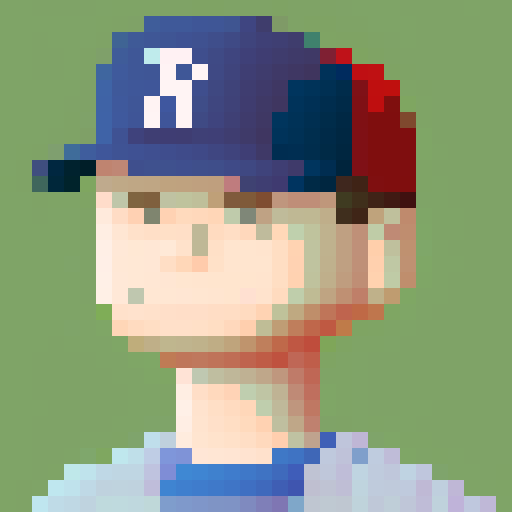 Pixelated school boy, age 10, with a smile on his face, wearing a baseball cap. Looks like Nes from Earthbound. Should have a cartoonish look.
