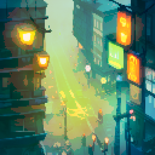 Busy streets filled with vibrant, neon-lit skyscrapers, bustling crowds of people in stylish attire, and elegant architectural landmarks, all captured in a sweeping landscape portrait