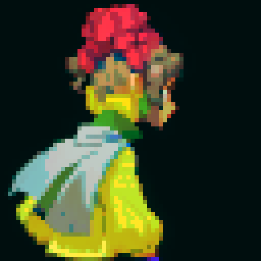 Back view of character