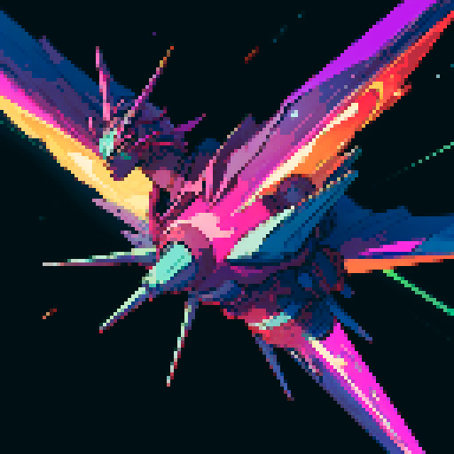 spaceship, sideview, vibrant galaxy, swirling nebulas, twinkling stars, pixel art, srgb