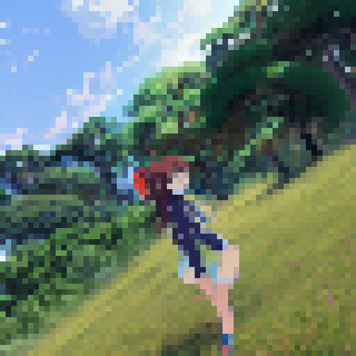 in anime style in full height bright colors