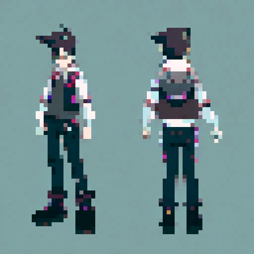 Modern day wizard dressed in vest and pants with boots