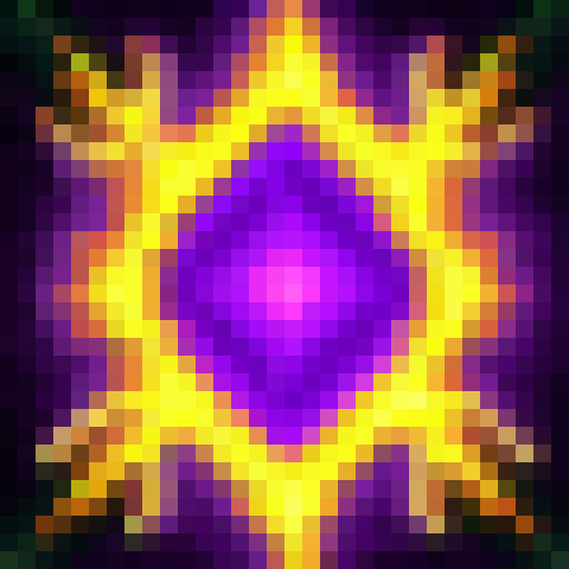 Neon magic bursting with rainbow hues, depicted in 32x32 skill art.