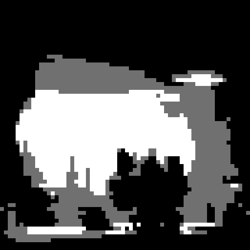 As you approach the bar counter, its wooden surface rough and pixelated. Resting on the worn wood is an old, tattered book. black and white, 16 bit, first person