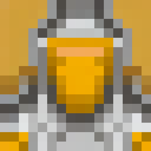 golden, gauntlet, game icon, 16x16, pixel art, close up, portrait, shiny, metallic, intricate design, glowing, embossed details, worn edges, reflections, ancient, powerful, magical, fantasy, engraved symbols, gemstones, regal, majestic, regal, ornate patterns