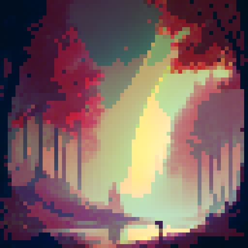 Purple forest in autumn 