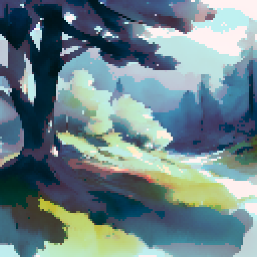 watercolor painting of a forest 