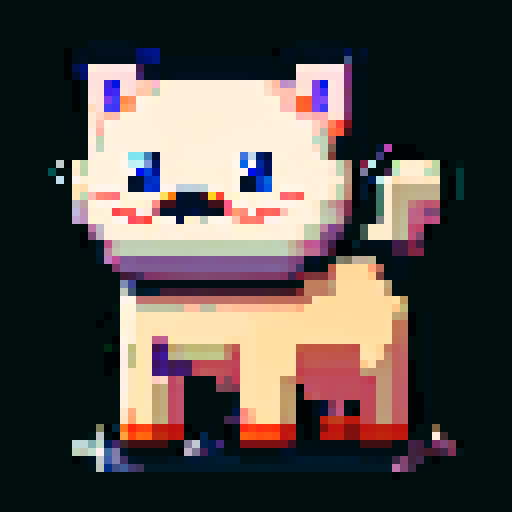 generate a pixelated cat image wearing spectacles