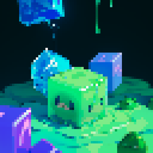 slime get bigger, slime cube, blue gelatinous cube, grow, expand