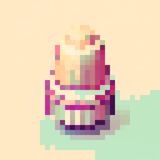 thimble item, vibrant colors, intricate stitching, miniature size, retro gaming aesthetic, 8-bit graphics, geometric patterns, limited color palette, sharp edges, nostalgic feel, detailed shading, high contrast