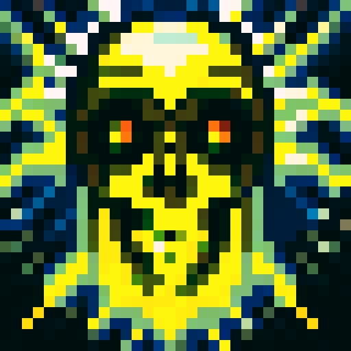 Symmetrical skull, only four colors, evil vibe