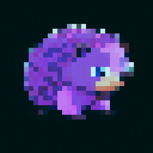 32x32 pixel art, hedgehog in brown