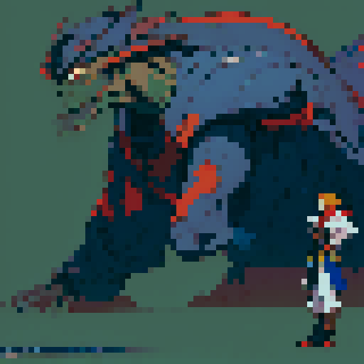 Xenogears-inspired male character, isometric angle, pixel art, sRGB, no background, neutral stance